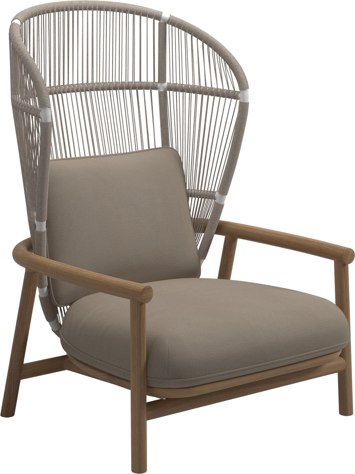 Gloster Fern High Back Fauteuil club - Lounge Chair Haut dossier White / Dune Grade B (WR) Blend Sand 0147