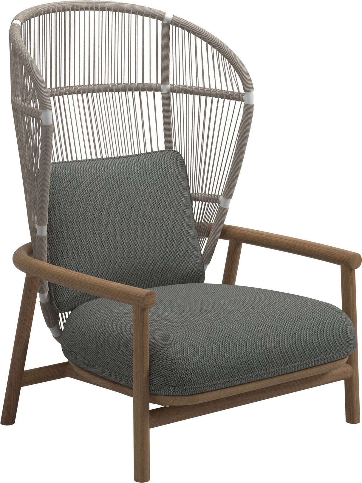 Gloster Fern High Back Fauteuil club - Lounge Chair Haut dossier White / Dune Grade C (OP) Lopi Charcoal 0132