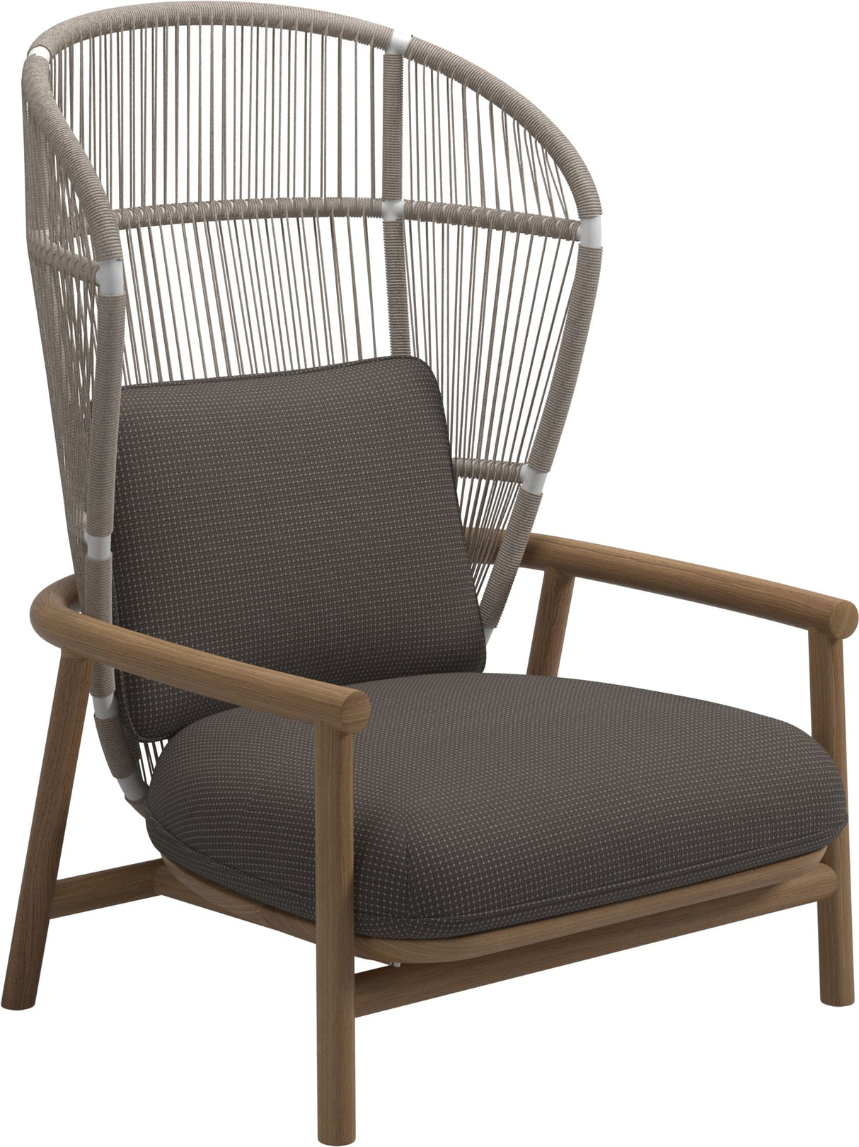 Gloster Fern High Back Fauteuil club - Lounge Chair Haut dossier White / Dune Grade C (OP) Robben Charcoal 0083