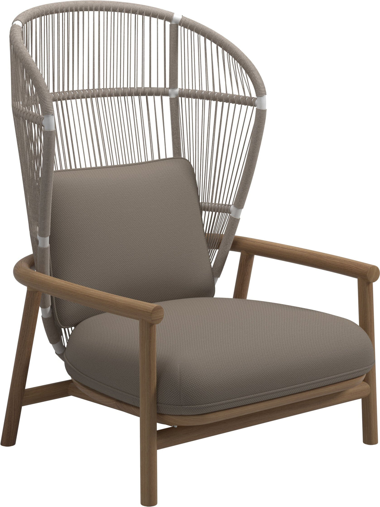 Gloster Fern High Back Fauteuil club - Lounge Chair Haut dossier White / Dune Grade D (ST) Ravel Dune 0118