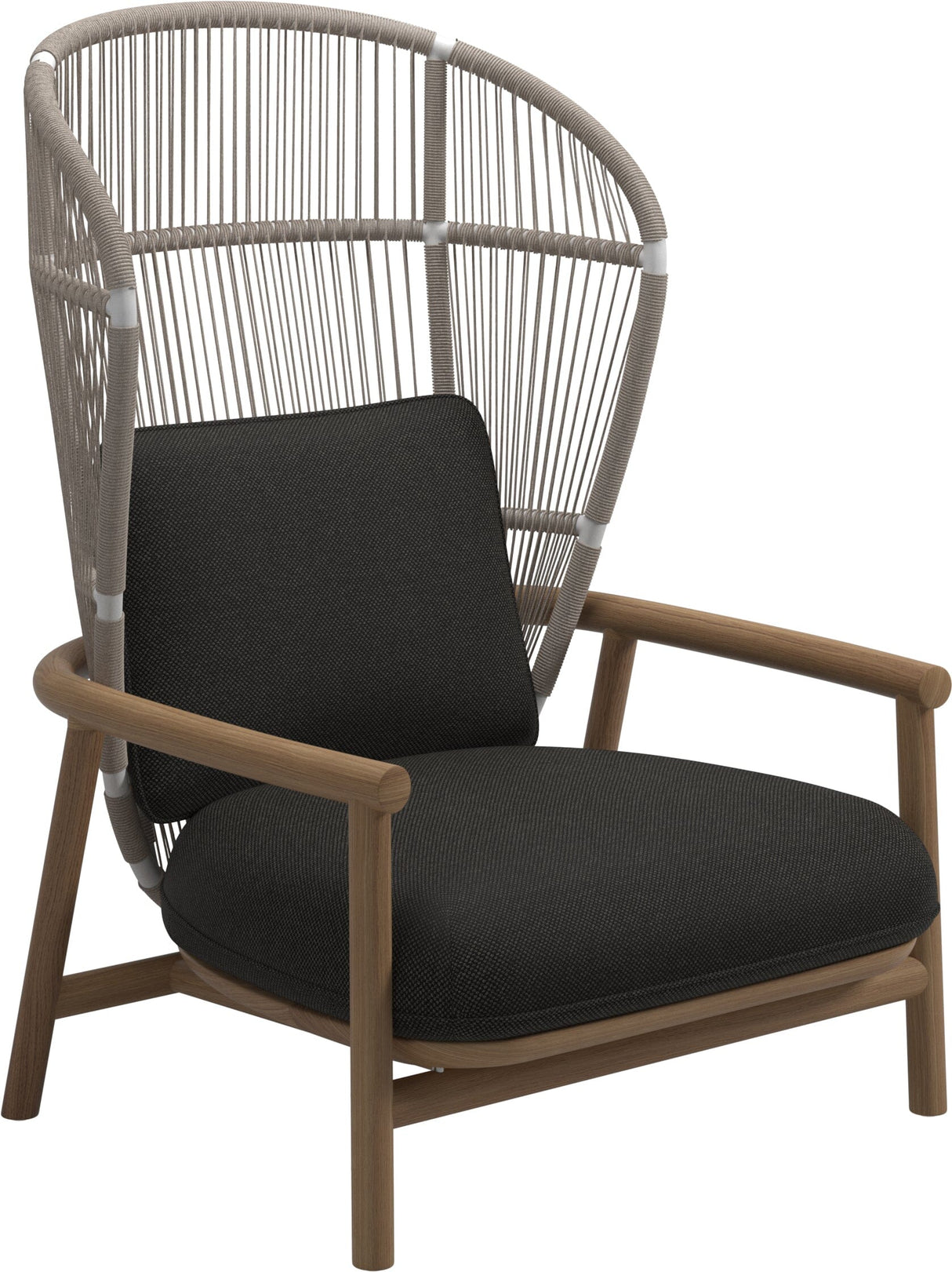 Gloster Fern High Back Fauteuil club - Lounge Chair Haut dossier White / Dune Grade D (ST) Ravel Sable 0120