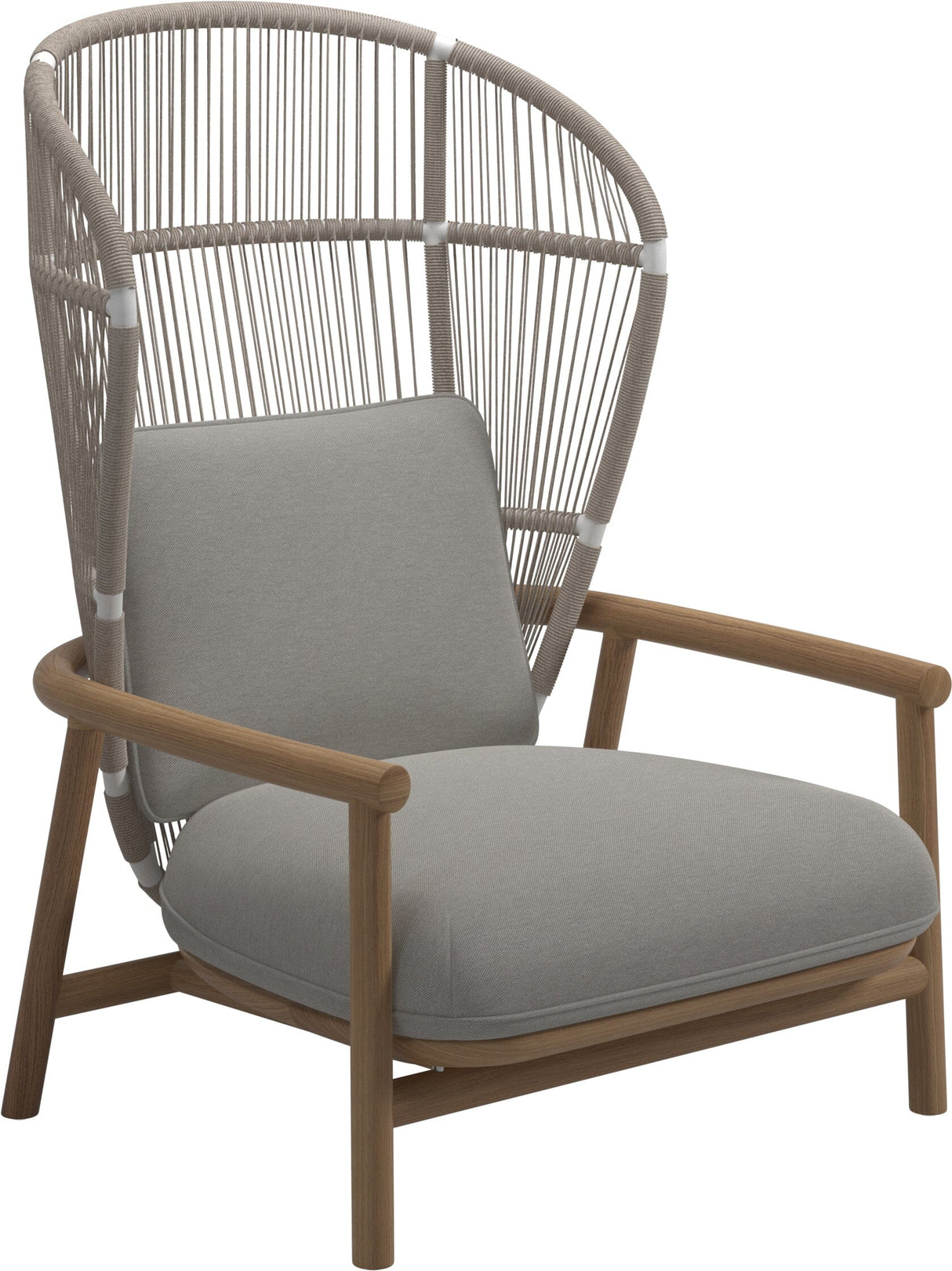 Gloster Fern High Back Fauteuil club - Lounge Chair Haut dossier White / Dune Grade D (ST) Tuck Malt 0122
