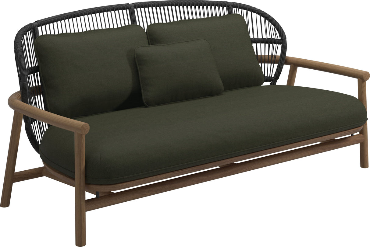 Gloster Fern Low Back 2-Seater Sofa - Canapé 2 places Bas dossier Meteor / Raven Grade B (OP) Fife Olive 0041