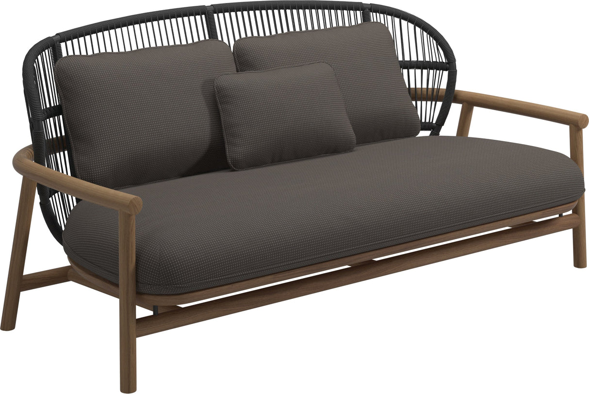 Gloster Fern Low Back 2-Seater Sofa - Canapé 2 places Bas dossier Meteor / Raven Grade C (OP) Robben Charcoal 0083
