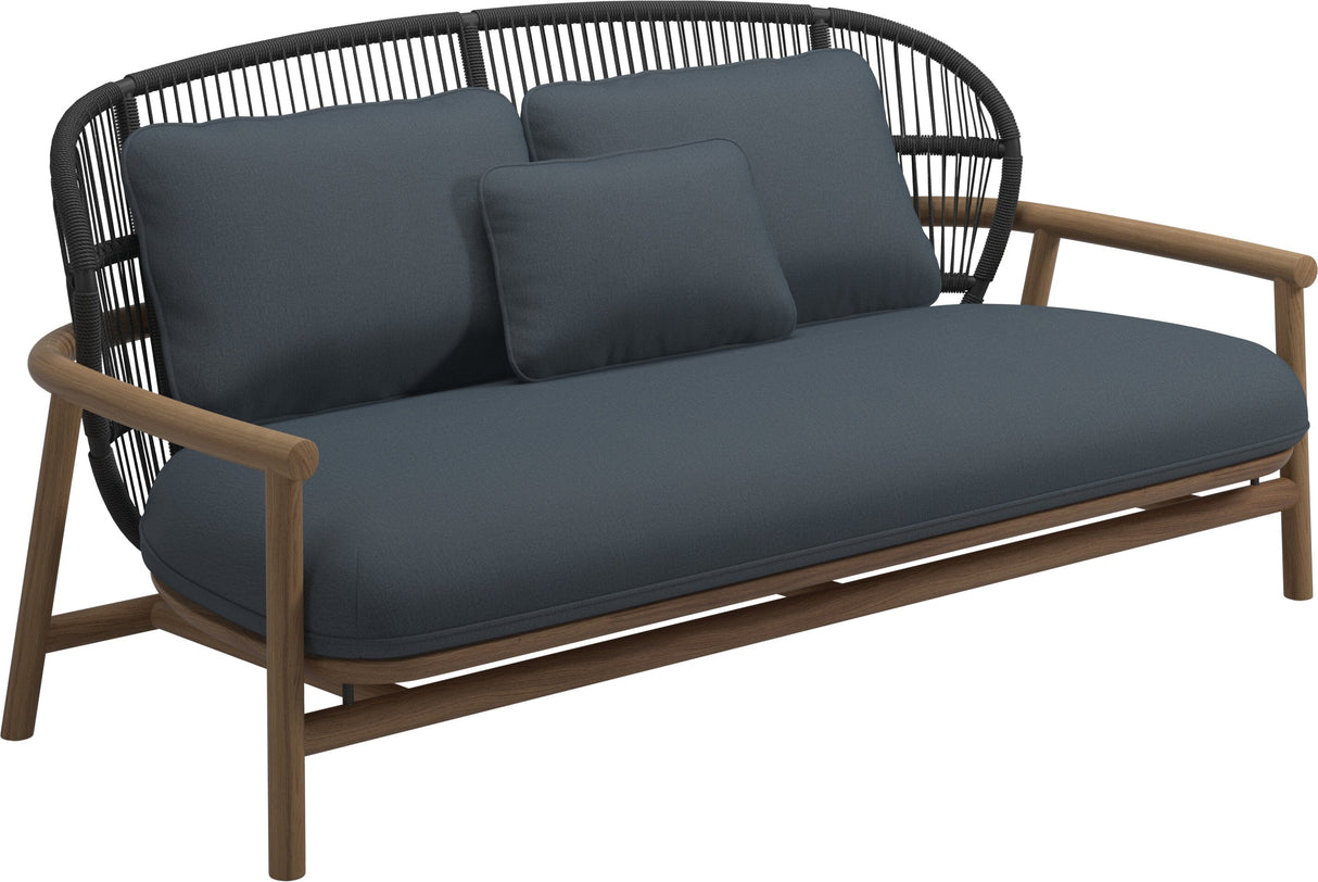 Gloster Fern Low Back 2-Seater Sofa - Canapé 2 places Bas dossier Meteor / Raven Grade D (ST) Tuck Denim 0157