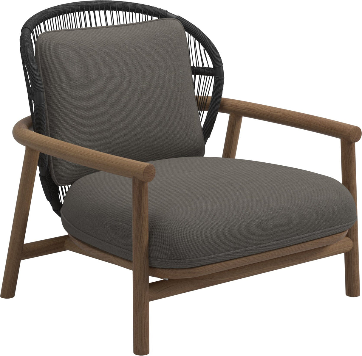 Gloster Fern Low Back Fauteuil club - Lounge Chair Bas dossier Meteor / Raven Grade B (OP) Fife Nickel 0039