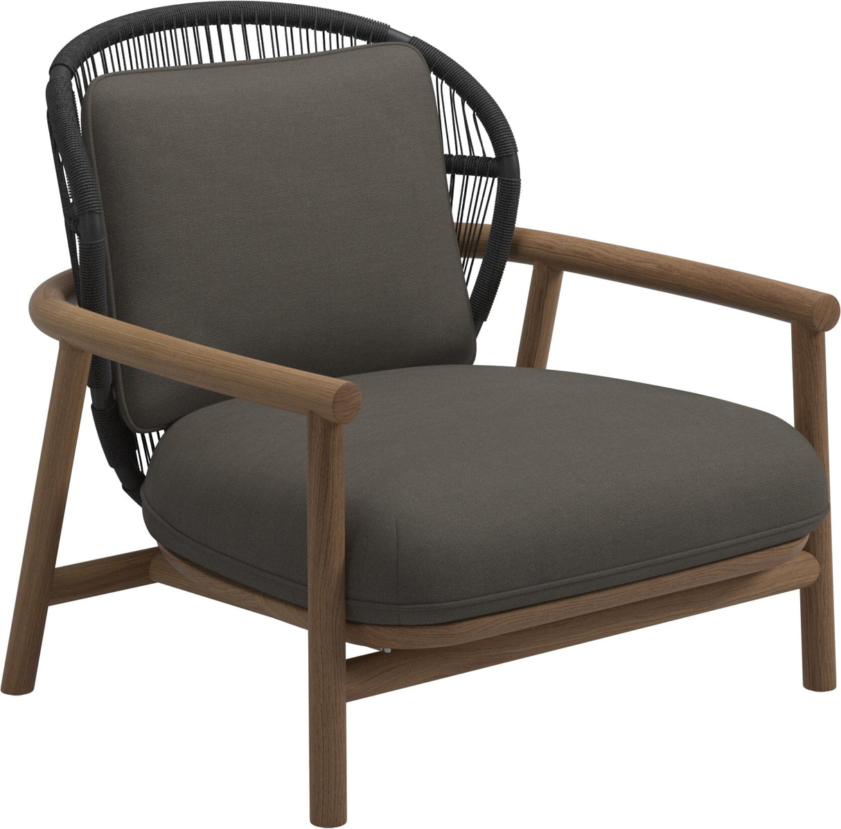 Gloster Fern Low Back Fauteuil club - Lounge Chair Bas dossier Meteor / Raven Grade B (OP) Fife Platinum 0042