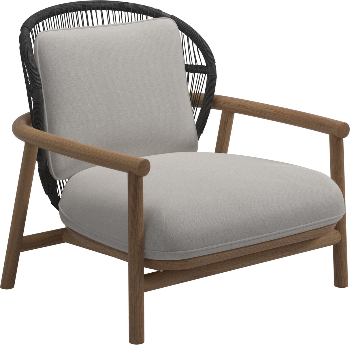 Gloster Fern Low Back Fauteuil club - Lounge Chair Bas dossier Meteor / Raven Grade B (WR) Blend Linen 0146