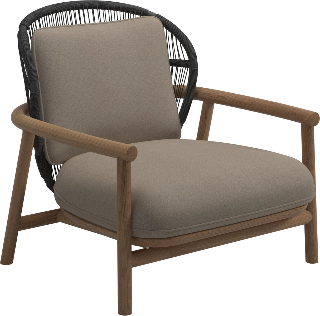 Gloster Fern Low Back Fauteuil club - Lounge Chair Bas dossier Meteor / Raven Grade B (WR) Blend Sand 0147