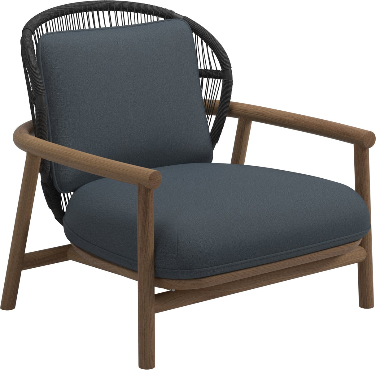 Gloster Fern Low Back Fauteuil club - Lounge Chair Bas dossier Meteor / Raven Grade D (ST) Tuck Denim 0157