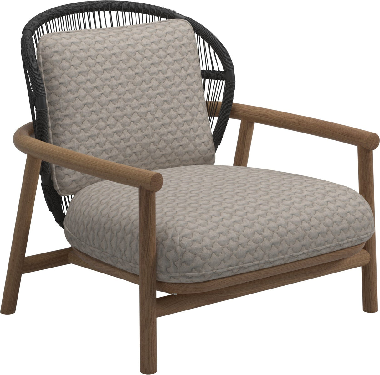 Gloster Fern Low Back Fauteuil club - Lounge Chair Bas dossier Meteor / Raven Grade D (ST) Wave Buff 0125