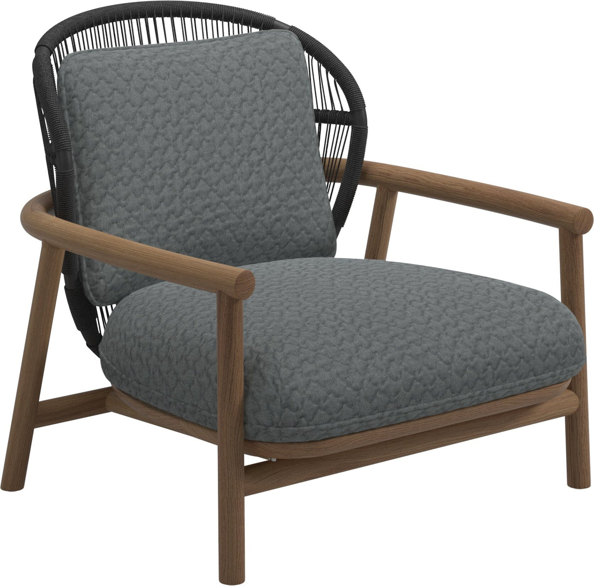 Gloster Fern Low Back Fauteuil club - Lounge Chair Bas dossier Meteor / Raven Grade D (ST) Wave Gravel 0159