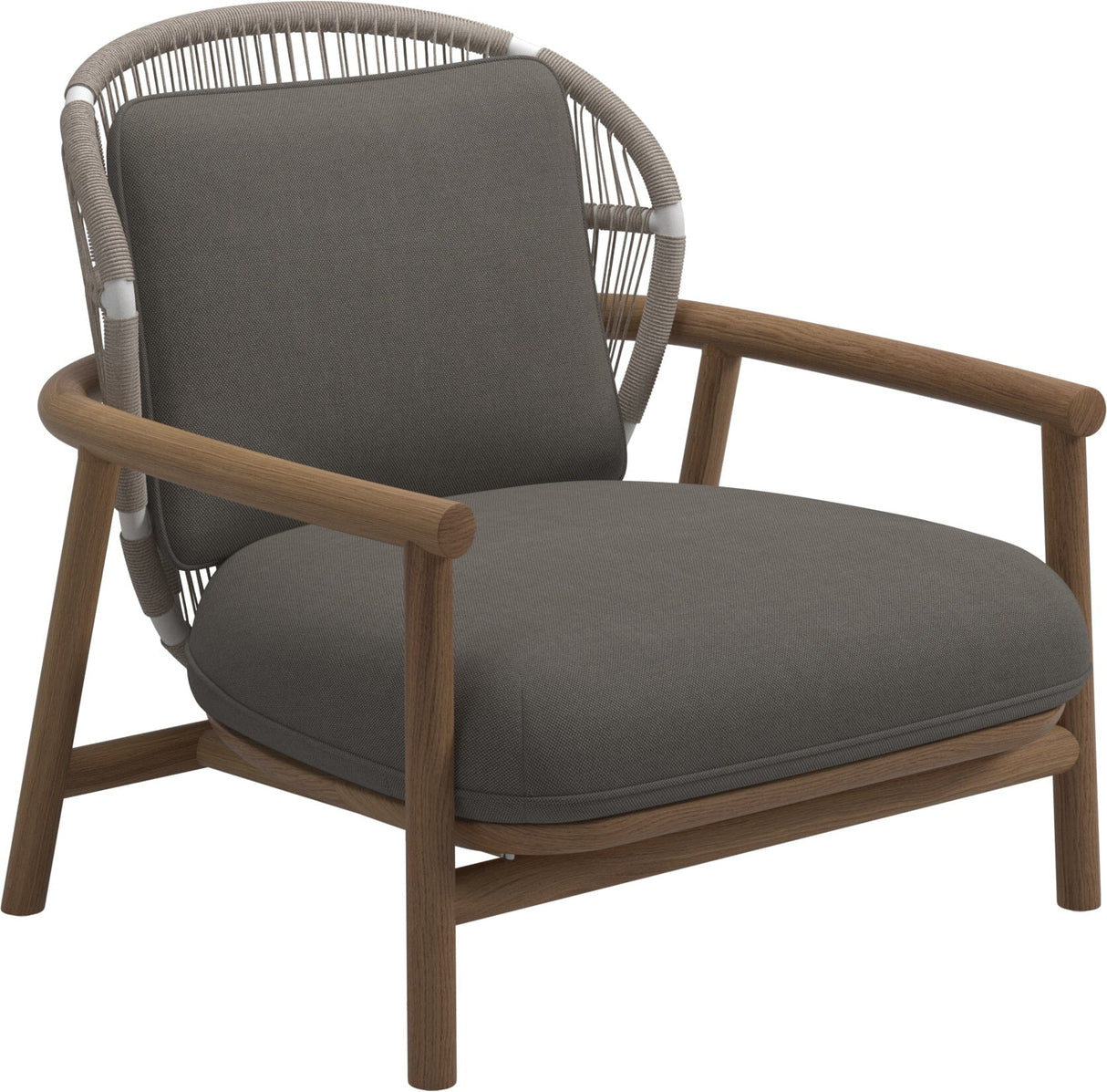 Gloster Fern Low Back Fauteuil club - Lounge Chair Bas dossier White / Dune Grade B (OP) Fife Nickel 0039