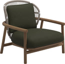 Gloster Fern Low Back Fauteuil club - Lounge Chair Bas dossier White / Dune Grade B (OP) Fife Olive 0041 