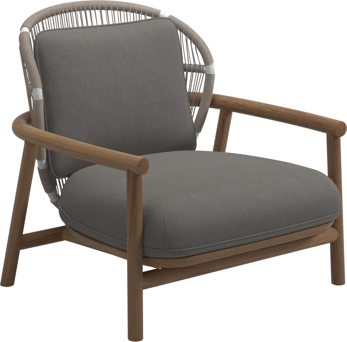 Gloster Fern Low Back Fauteuil club - Lounge Chair Bas dossier White / Dune Grade B (OP) Fife Rainy Grey 0044