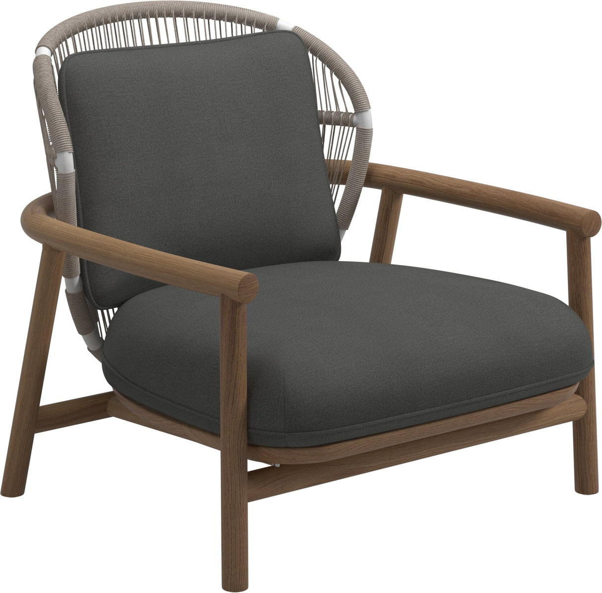 Gloster Fern Low Back Fauteuil club - Lounge Chair Bas dossier White / Dune Grade B (WR) Blend Coal 0144