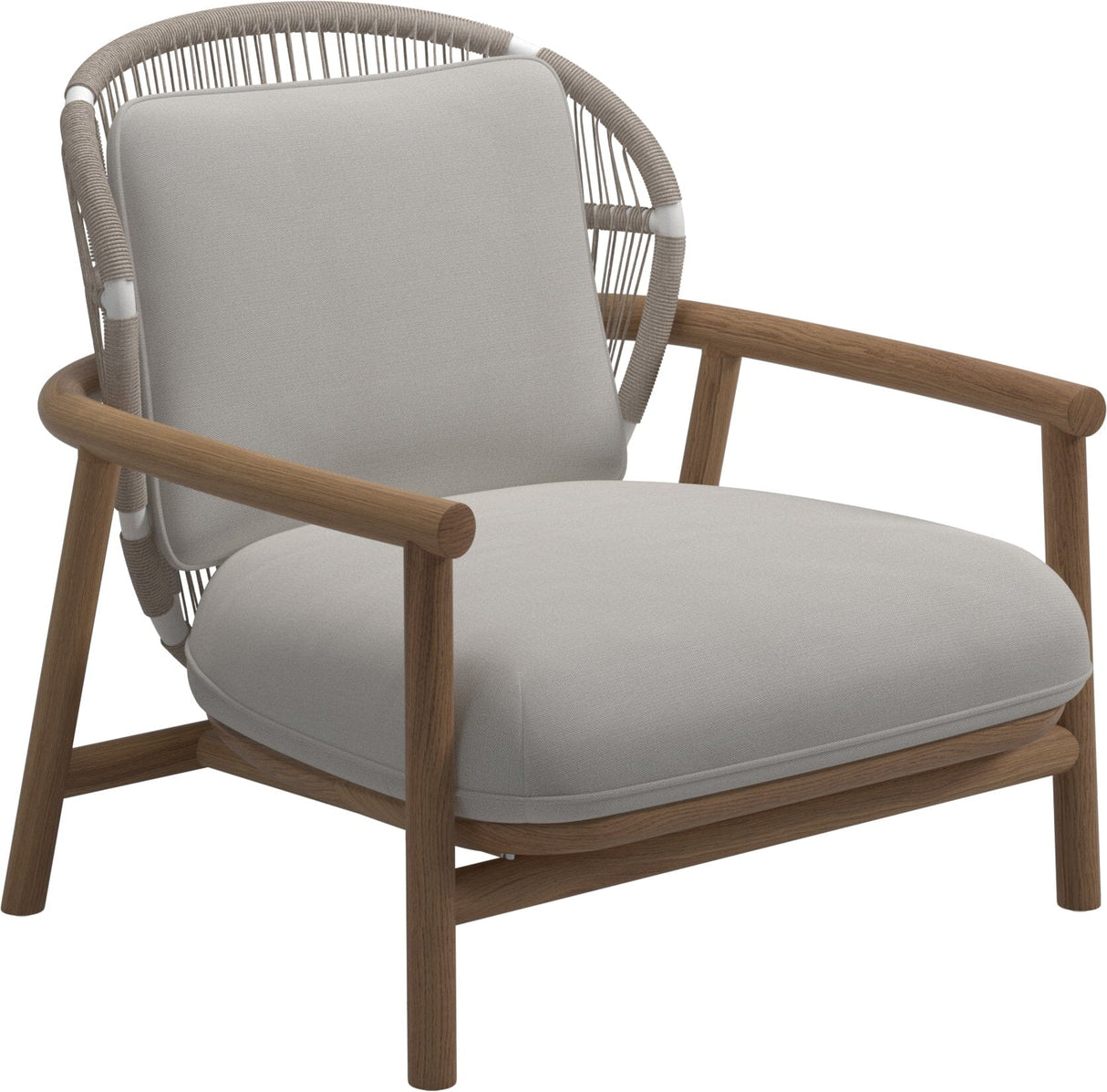 Gloster Fern Low Back Fauteuil club - Lounge Chair Bas dossier White / Dune Grade B (WR) Blend Linen 0146