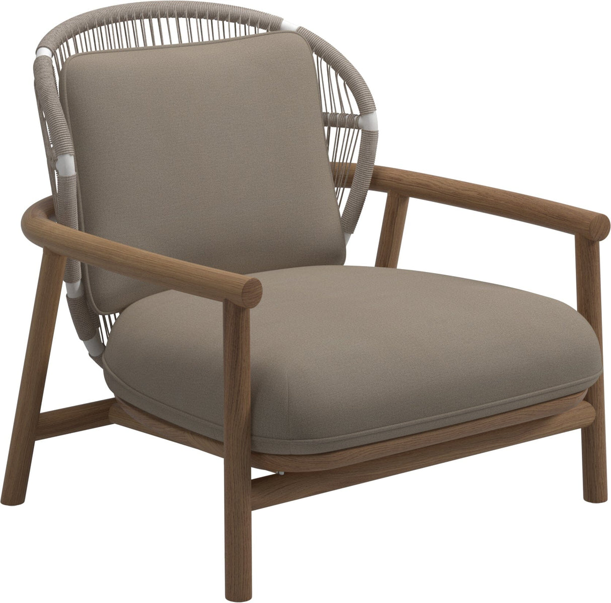 Gloster Fern Low Back Fauteuil club - Lounge Chair Bas dossier White / Dune Grade B (WR) Blend Sand 0147