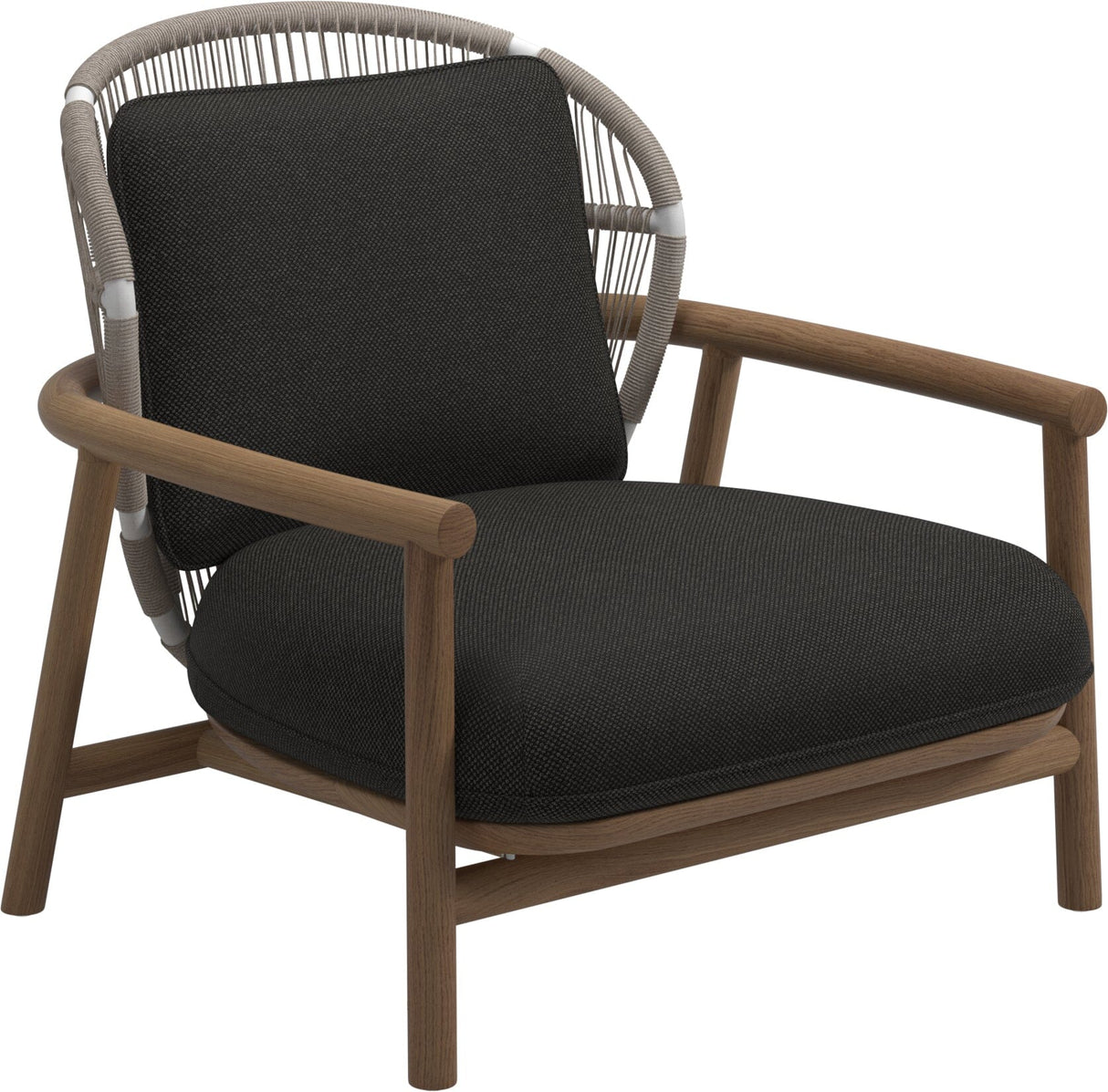Gloster Fern Low Back Fauteuil club - Lounge Chair Bas dossier White / Dune Grade D (ST) Ravel Sable 0120