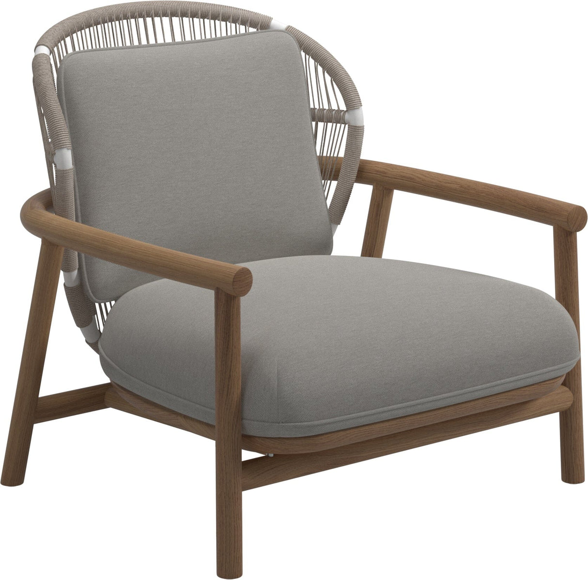 Gloster Fern Low Back Fauteuil club - Lounge Chair Bas dossier White / Dune Grade D (ST) Tuck Malt 0122