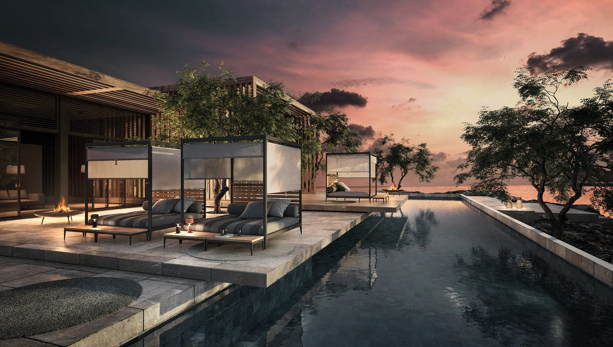 Gloster Grid Cabana avec Aluminium Back & Roof