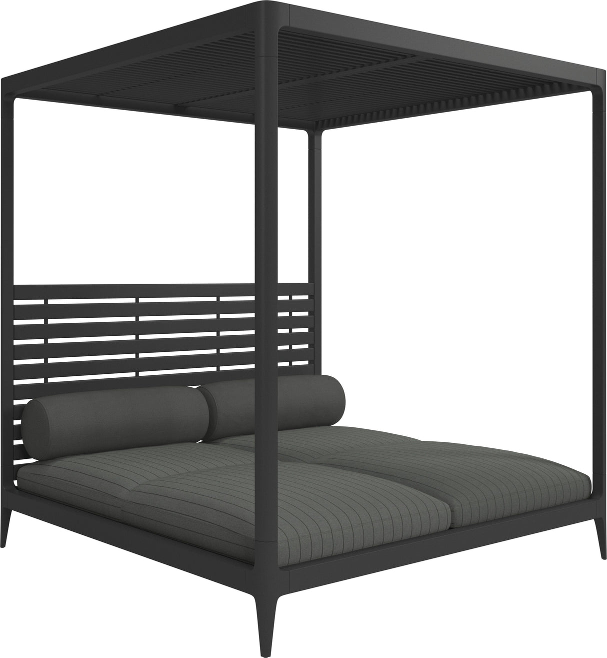 Gloster Grid Cabana avec Aluminium Back & Roof Meteor Grade B (OP) Pinstripe Coal 0160