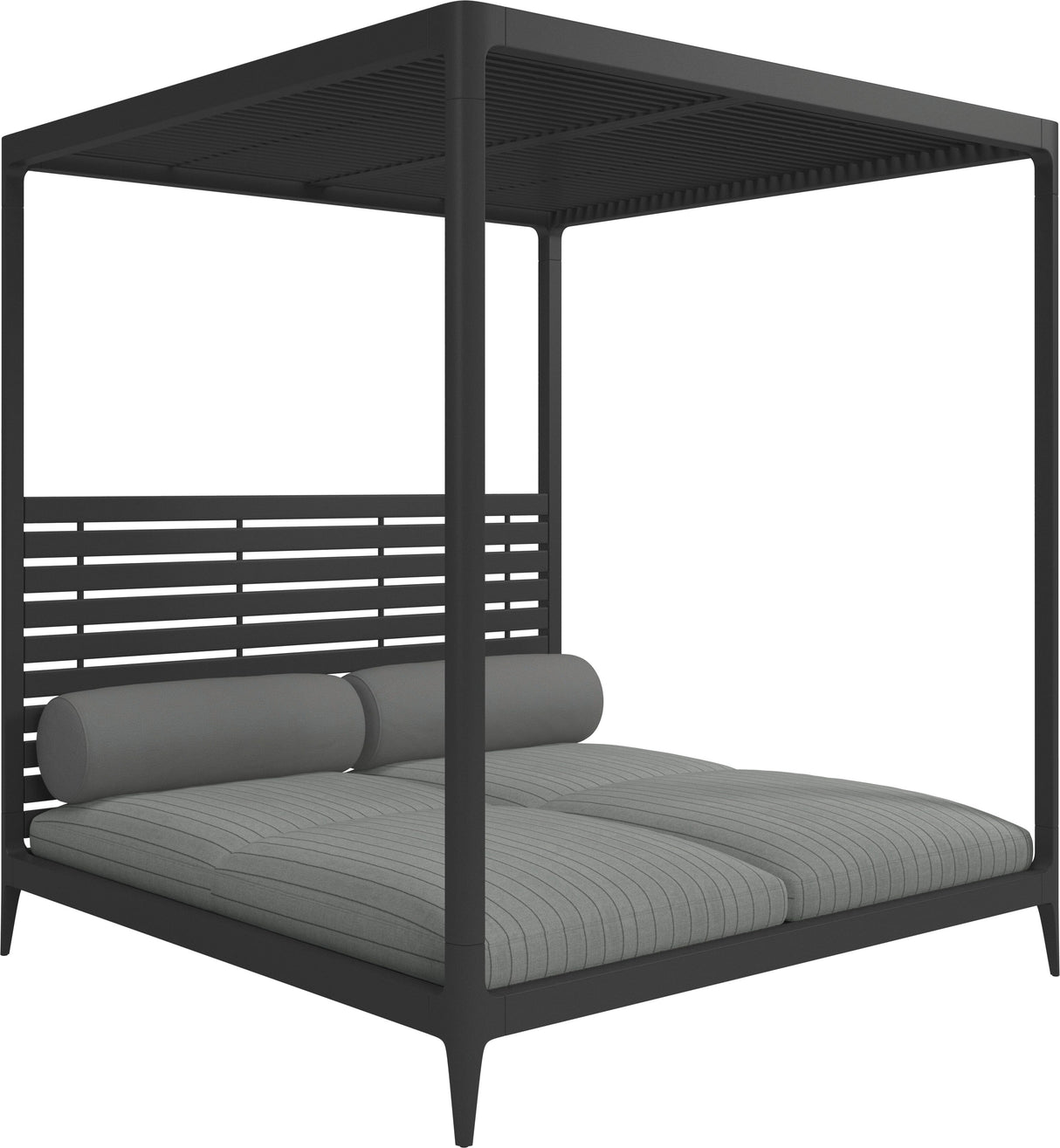 Gloster Grid Cabana avec Aluminium Back & Roof Meteor Grade B (OP) Pinstripe Fog 0161