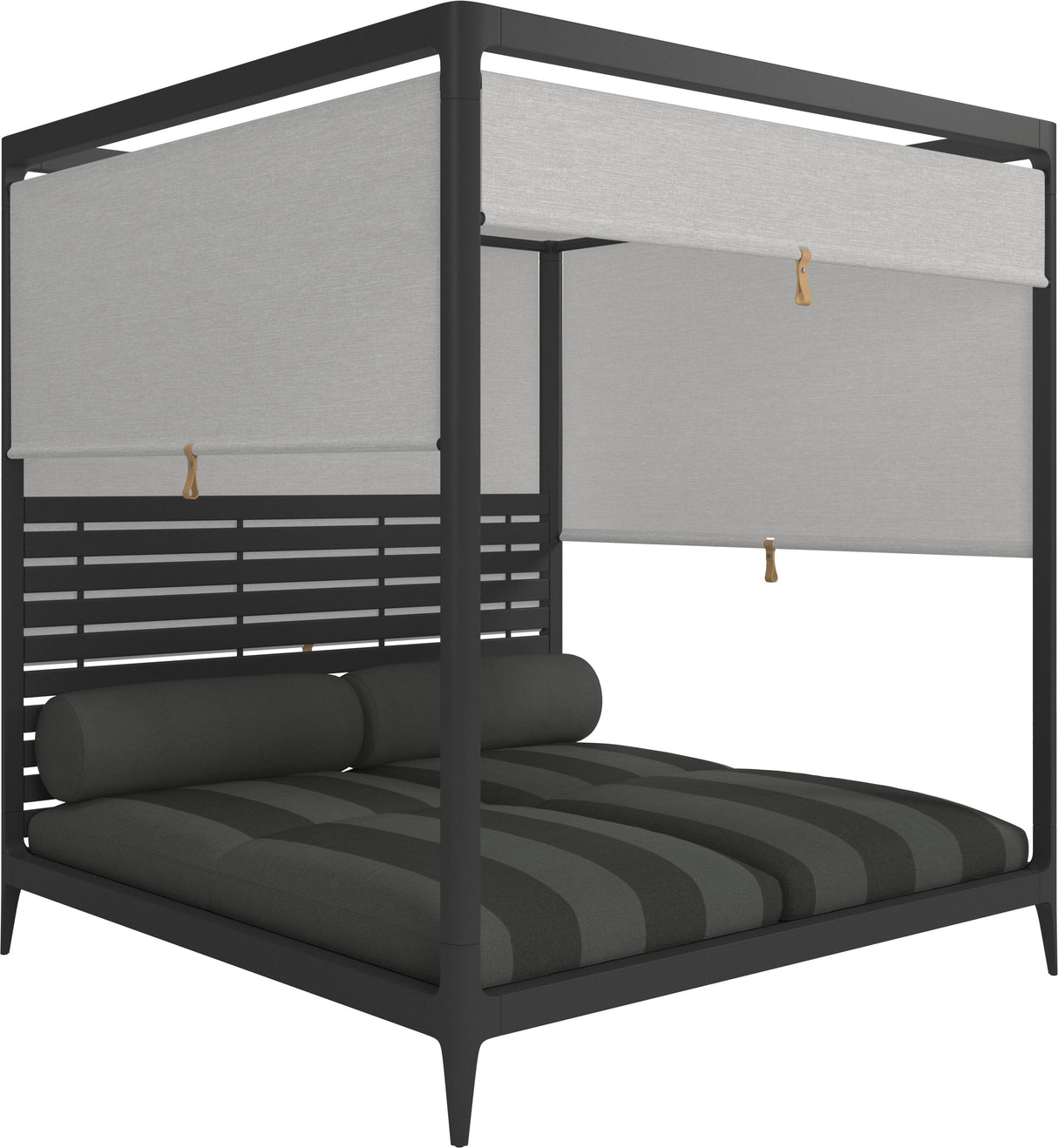 Gloster Grid Cabana avec Aluminium Back & Screens Meteor Grade B (OP) Poolside Coal 0163