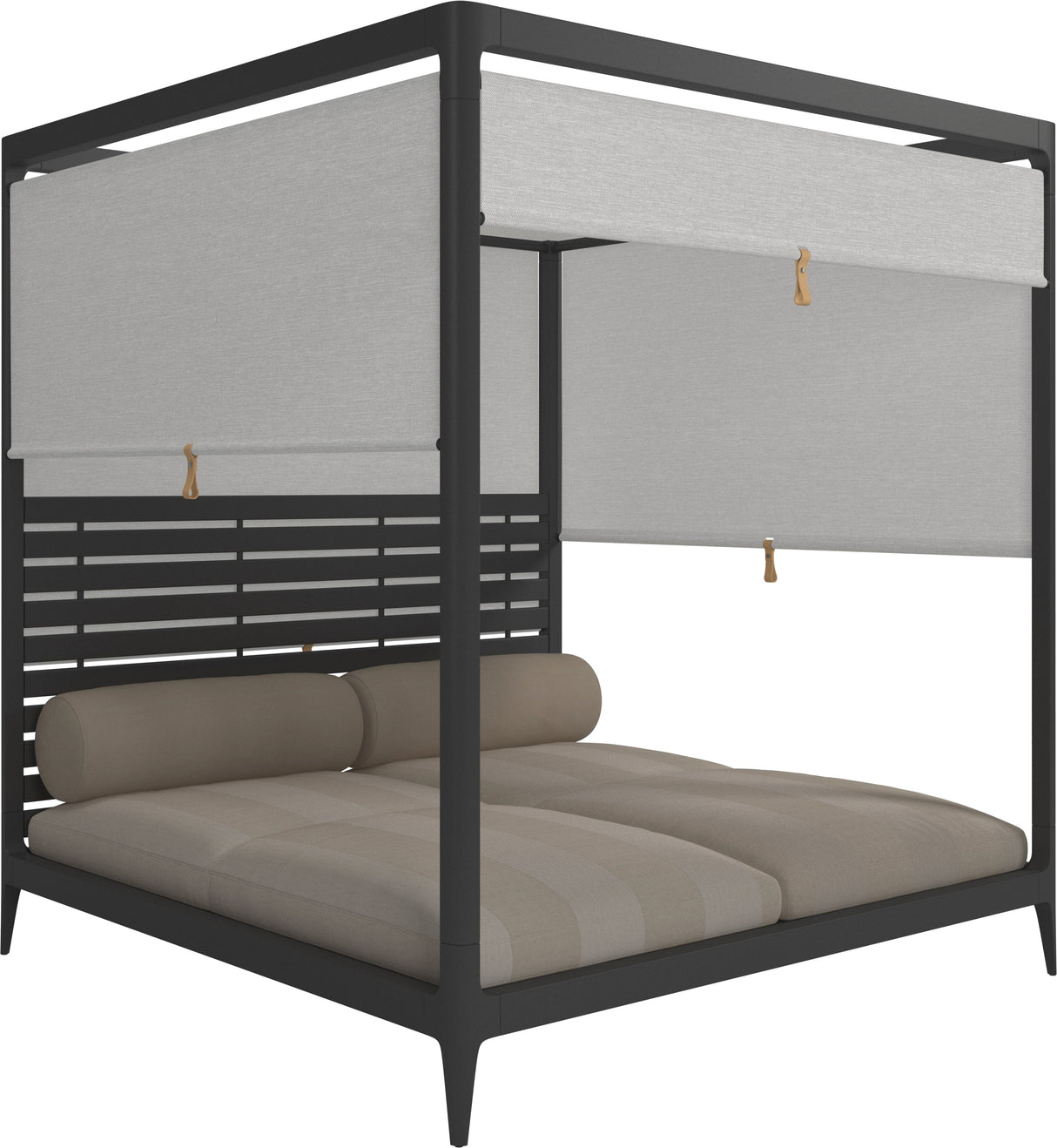 Gloster Grid Cabana avec Aluminium Back & Screens Meteor Grade B (OP) Poolside Linen 0202