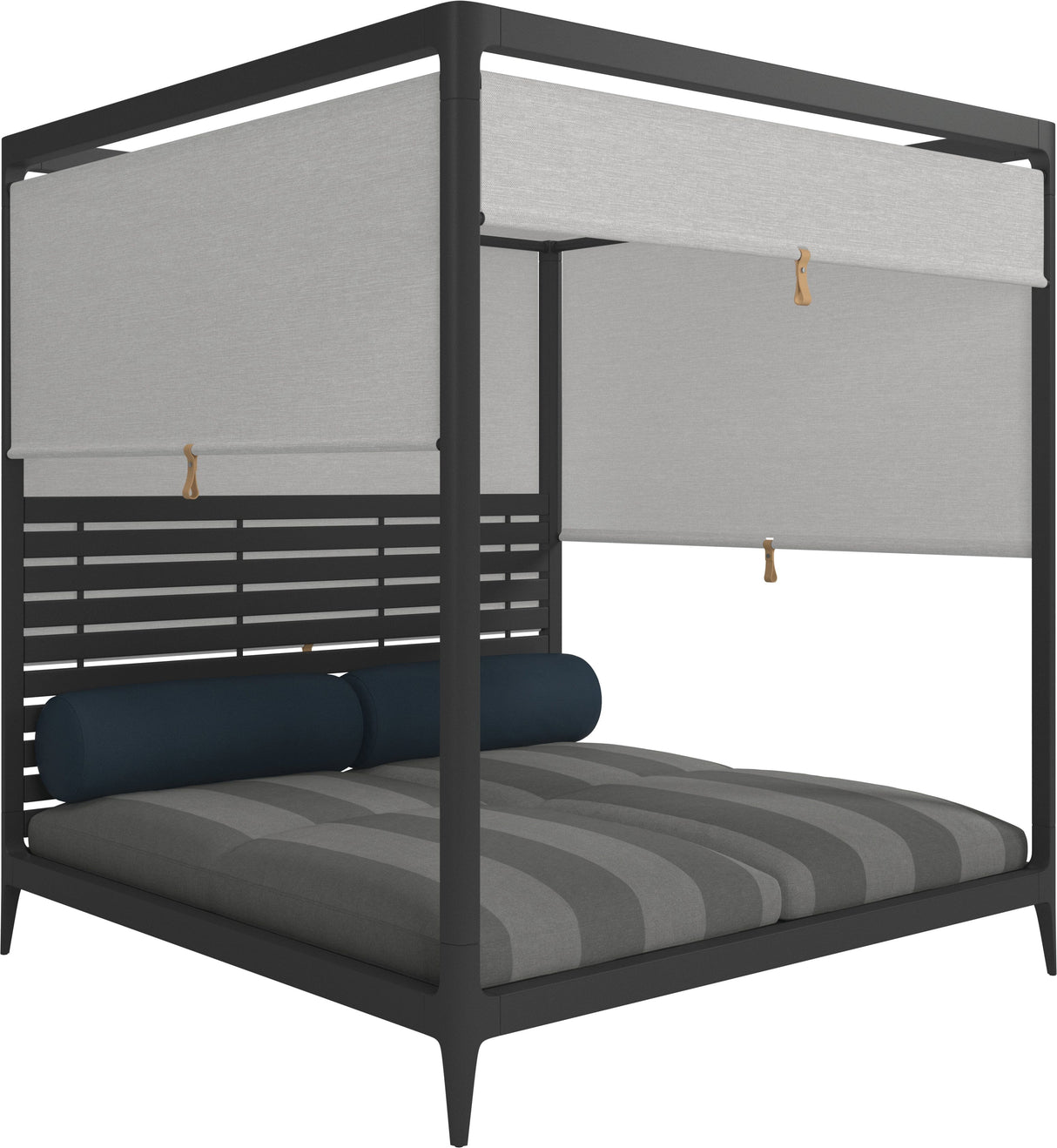 Gloster Grid Cabana avec Aluminium Back & Screens Meteor Grade B (OP) Poolside Smoke 0164