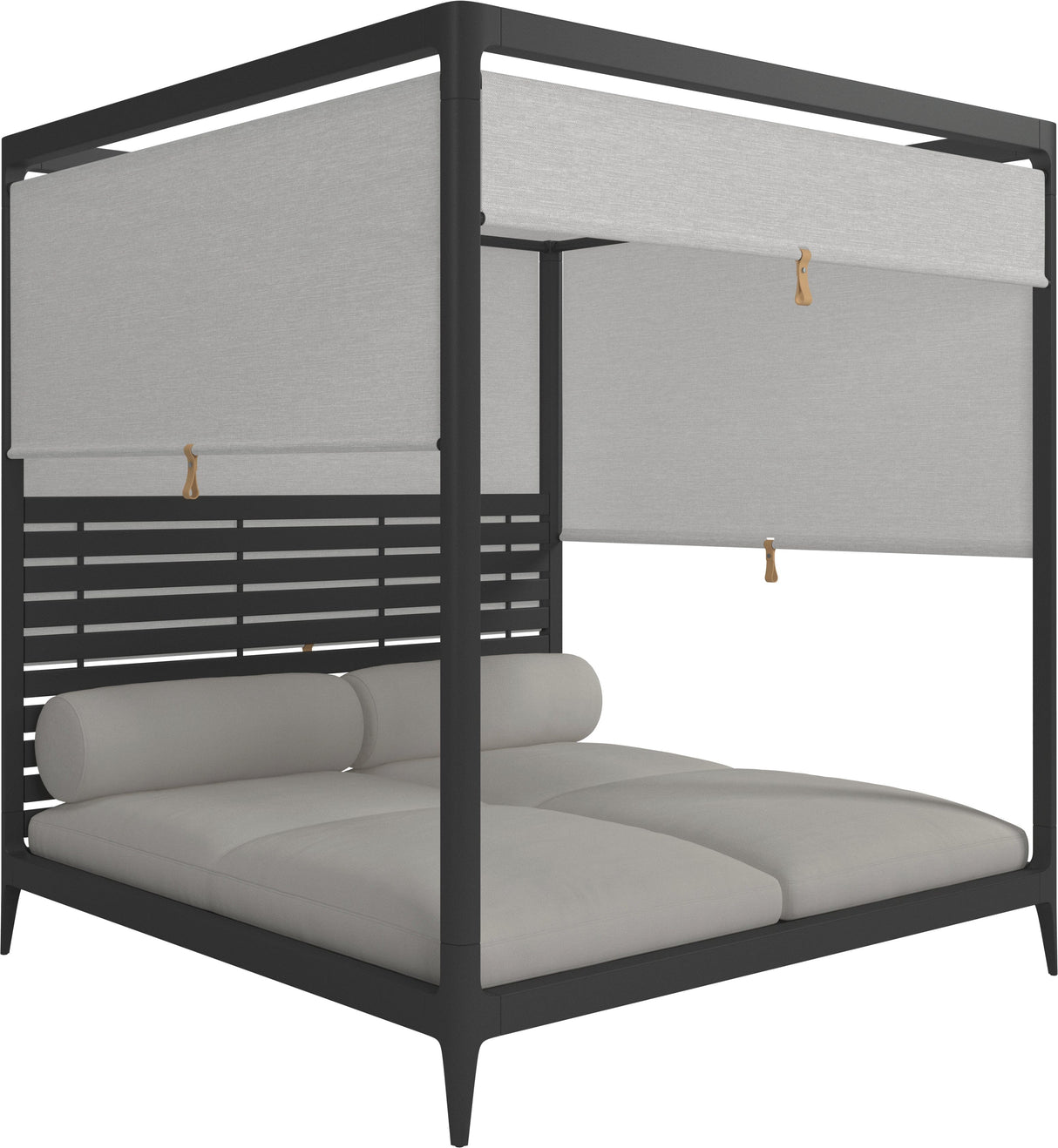 Gloster Grid Cabana avec Aluminium Back & Screens Meteor Grade B (WR) Blend Linen 0146