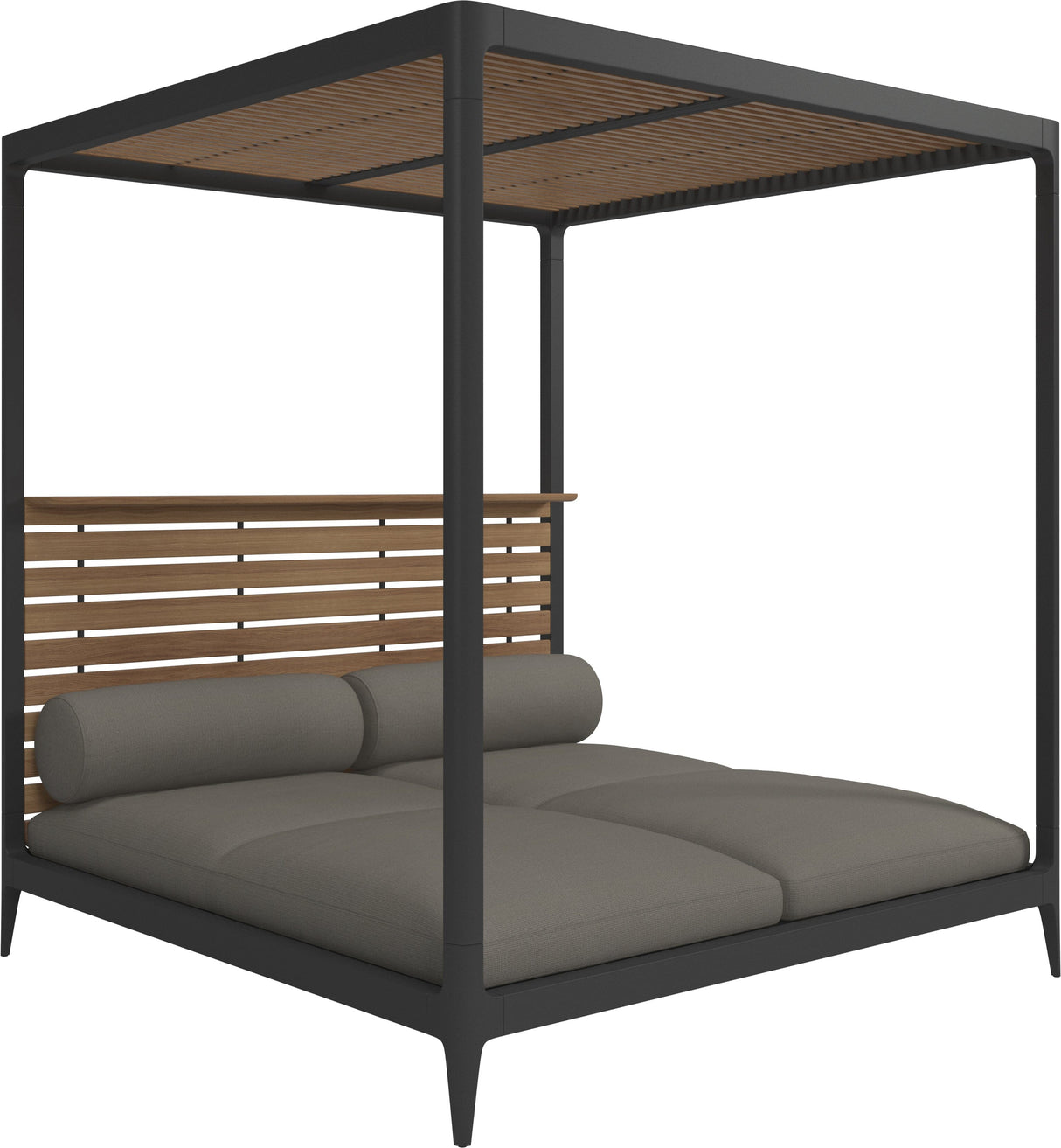 Gloster Grid Cabana avec Teak Back & Roof Meteor Grade C (OP) Loom 3 Castlerock 0205