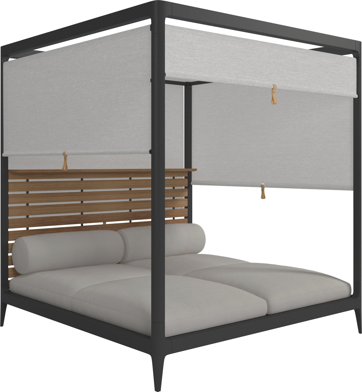 Gloster Grid Cabana avec Teak Back & Screens Metor Grade B (WR) Blend Linen 0146