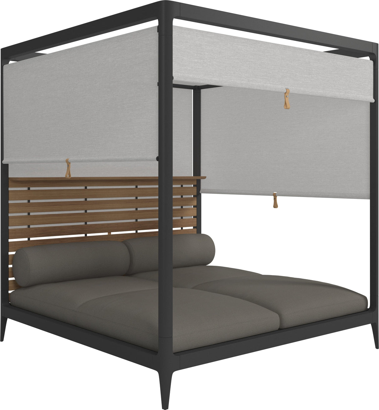 Gloster Grid Cabana avec Teak Back & Screens Metor Grade C (OP) Loom 3 Castlerock 0205