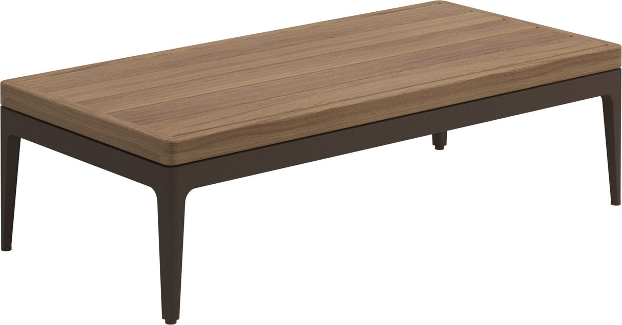 Gloster Grid Cabana Coffee Table - Table basse 103x50cm H:29cm - Teak Top Java / Teak