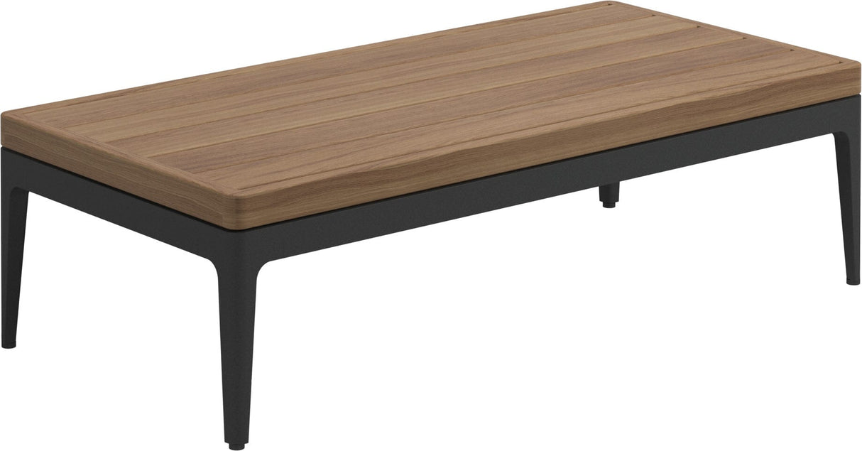 Gloster Grid Cabana Coffee Table - Table basse 103x50cm H:29cm - Teak Top Meteor / Teak