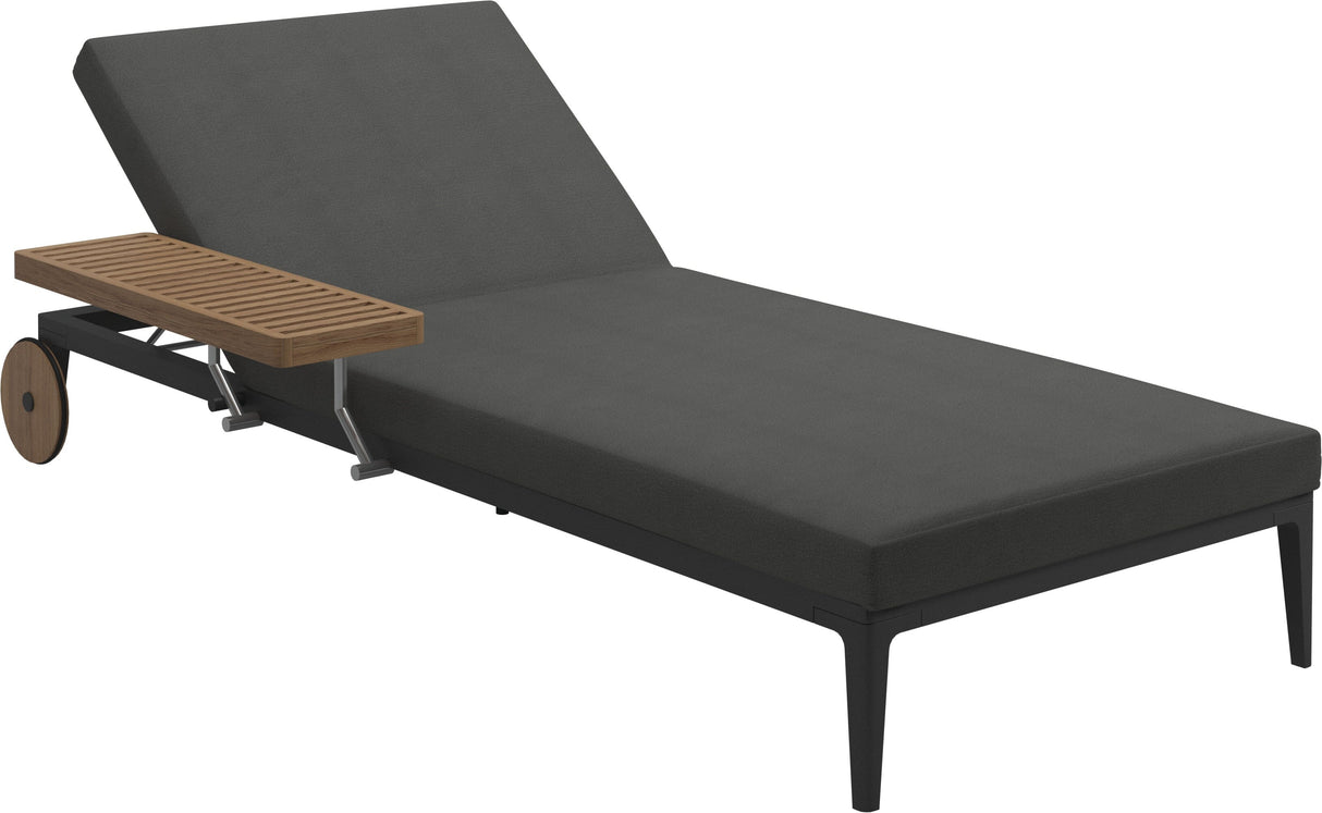 Gloster Grid Chaise longue Meteor Grade B (WR) Blend Coal 0144