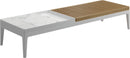 Gloster Grid Coffee Table - Table basse 151x50cm h:30cm - Teak & Ceramic Top White / Teak / Bianco Ceramic Top 