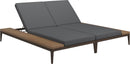 Gloster Grid Double Chaise longue - Teak Platforms Java Grade B (WR) Cameron Anthracite 0001 