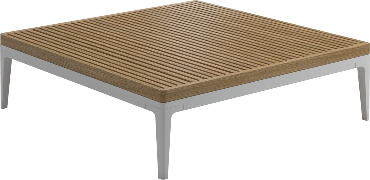 Gloster Grid Large Coffee Table - Table basse 103x103cm h:30cm - Teak Top White / Teak