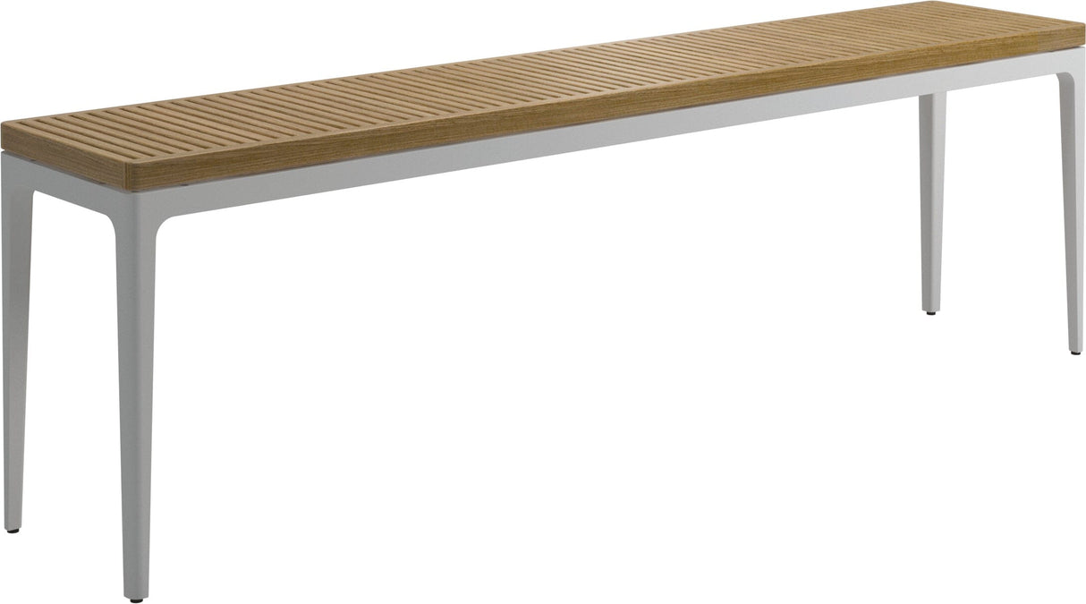 Gloster Grid Large Console Table - 206x40cm h:63cm - Teak Top White / Teak