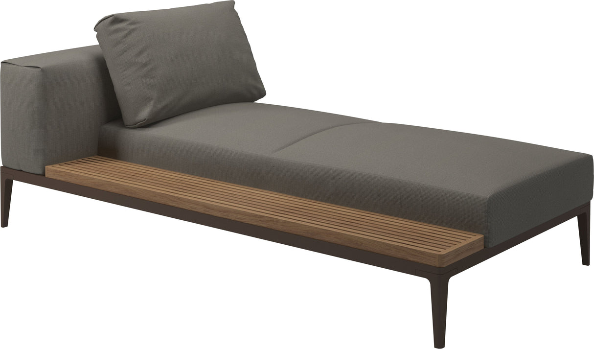 Gloster Grid Left / Right Chaise Unit - Teak Platform Java Grade C (OP) Loom 3 castelrock 0205