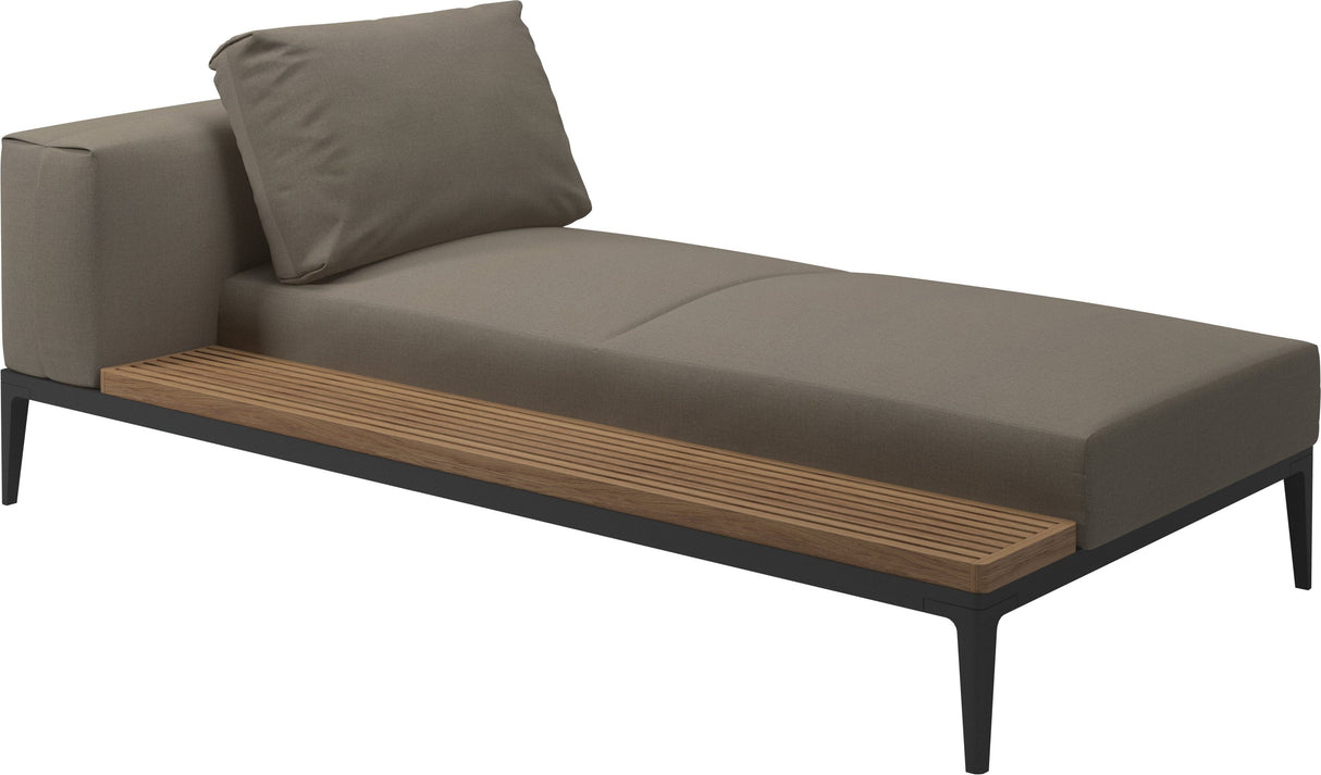 Gloster Grid Left / Right Chaise Unit - Teak Platform Meteor Grade B (WR) Blend Latte 0203