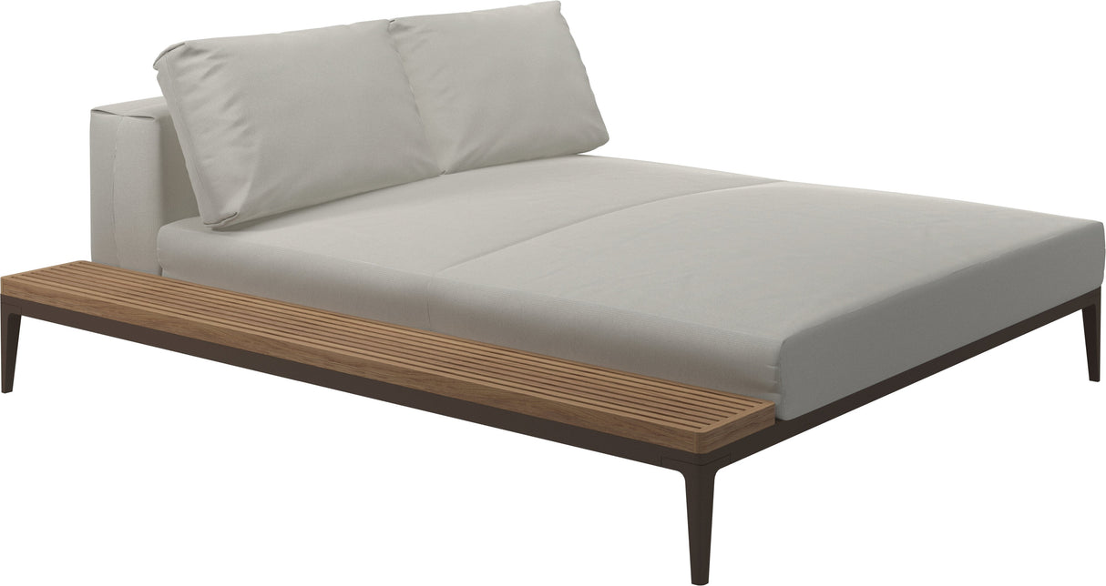Gloster Grid Left / Right Chill Chaise Unit - Teak Platform