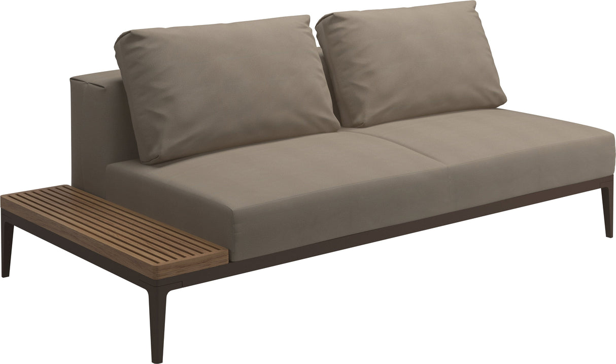 Gloster Grid Left / Right End Table Unit - Teak Platform Java Grade B (WR) Blend Sand 0147