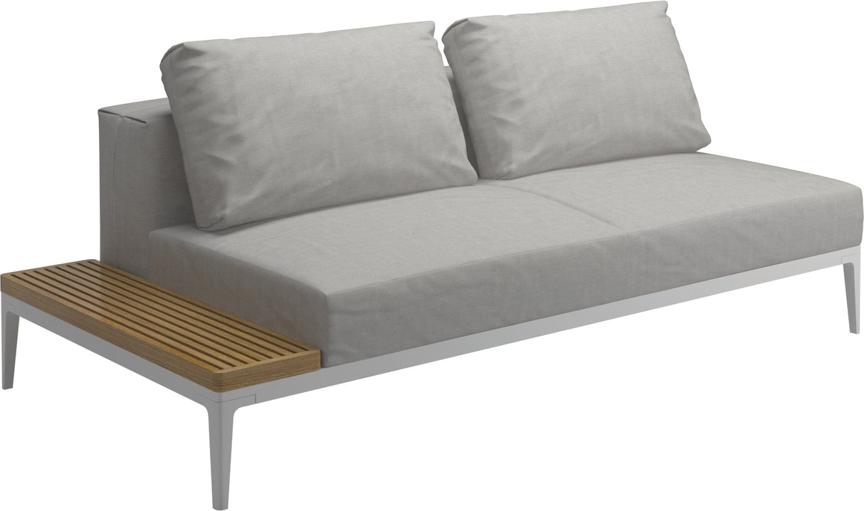 Gloster Grid Left / Right End Table Unit - Teak Platform White Grade B (WR) Sailing Seagull 0090