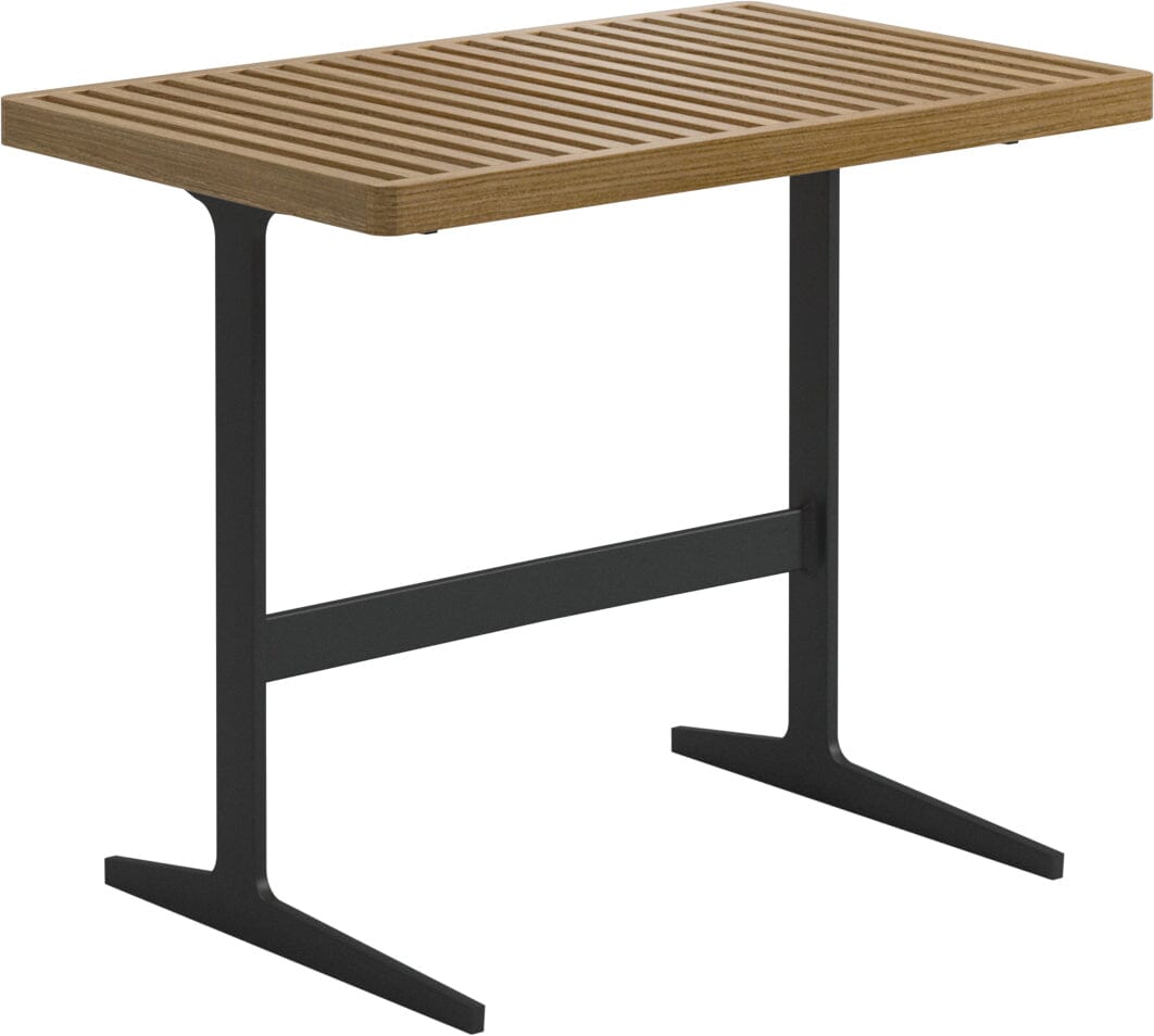 Gloster Grid Side Table - Table d'appoint 80x50cm h:67cm - Teak Top Meteor / Teak