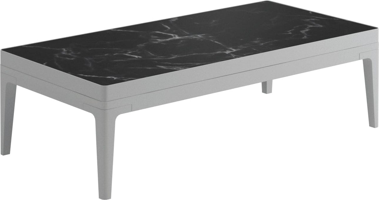 Gloster Grid Small Coffee Table - Table basse 103x50cm h:30cm - Ceramic Top White / Nero Ceramic Top