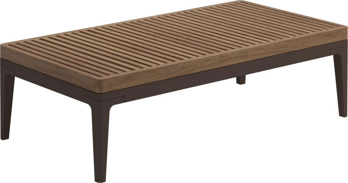Gloster Grid Small Coffee Table - Table basse 103x50cm h:30cm - Teak Top Java / Teak