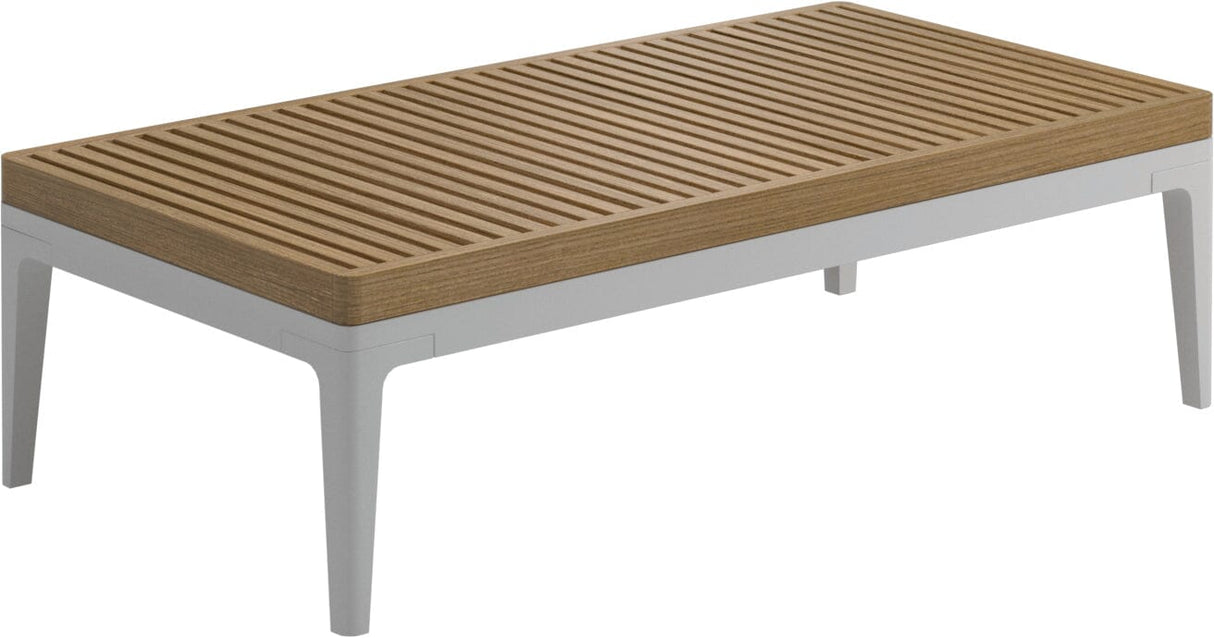 Gloster Grid Small Coffee Table - Table basse 103x50cm h:30cm - Teak Top White / Teak